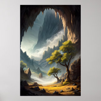 Poster Paysages et grande grotte