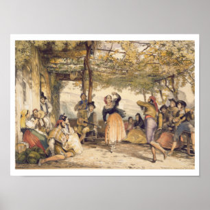 Poster Paysans dansant le Bolero, de 'Esquisses de Spa