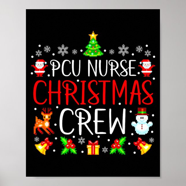 Poster Pcu Nurse Christmas Crew Matching Xmas  (Devant)
