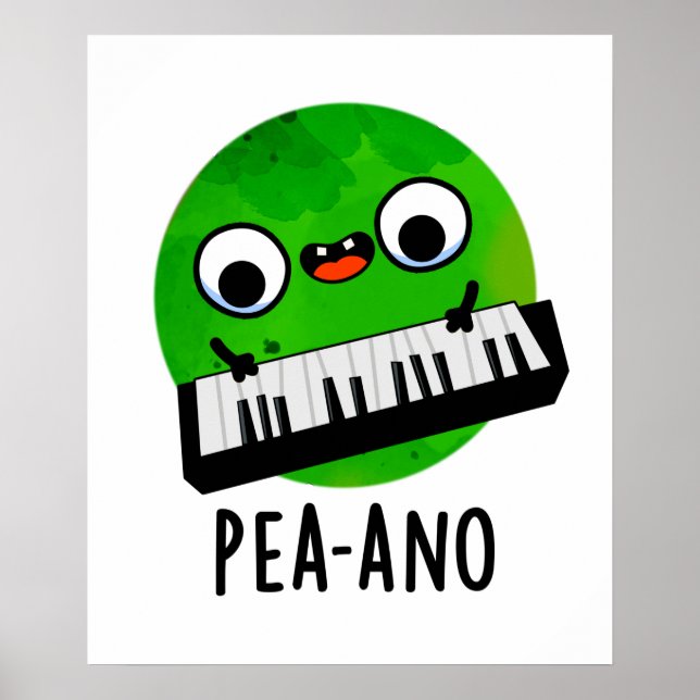 Poster Pea-ano Funny Musique Veggie Pea Pun (Devant)