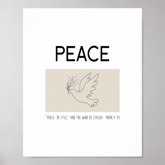 Poster Peace be still bird flying (Devant)