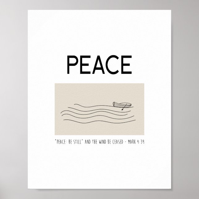 Poster Peace Be still Boat in water (Devant)