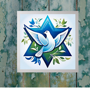 Poster Peace Dove et Star de David