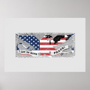 Poster Peace Eagle Americana Art patriotique