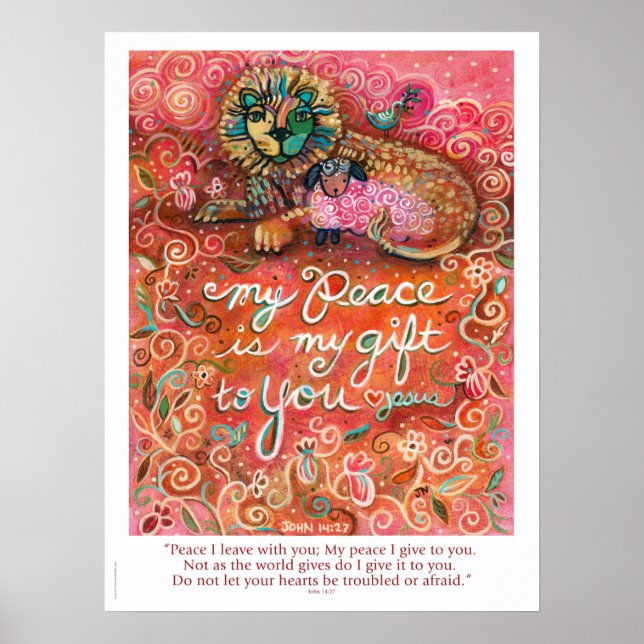Poster Peace Is My Gift avec John 14:27 verse (Devant)