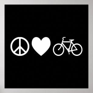Poster Peace Love and Bicycles