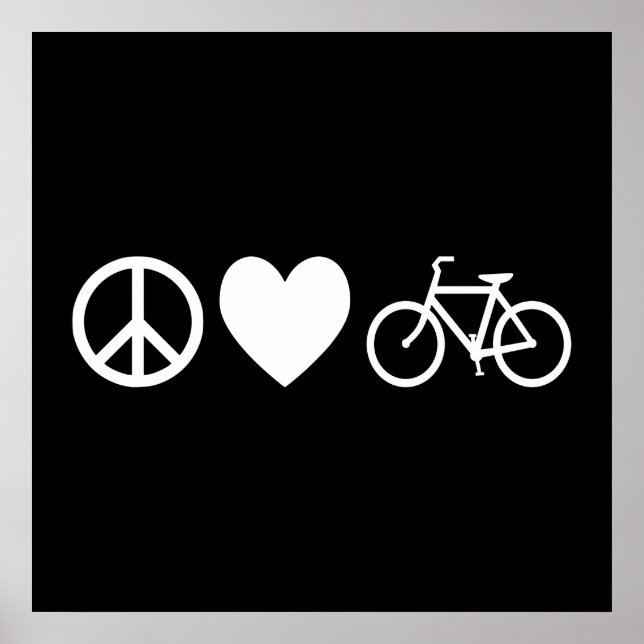 Poster Peace Love and Bicycles (Devant)