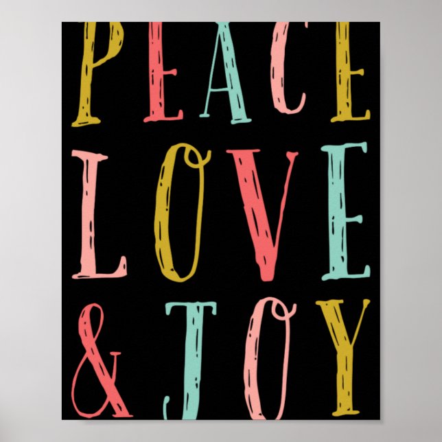 Poster Peace Love And Joy Whimsical Holiday Toddler T Shi (Devant)