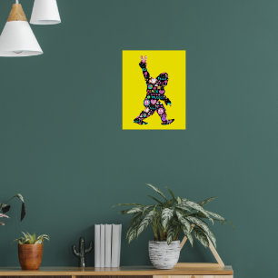 Poster Peace Love Bigfoot Hippie Funny Bigfoot Lover