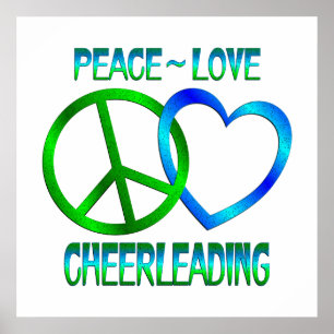 Poster Peace Love CHEERLEADING