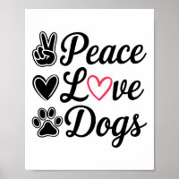 Peace Love Chiens Cute Amoureux des chiens Design