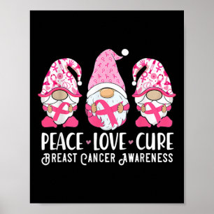Poster Peace Love Cure Breast Cancer Sensibilisation Guer