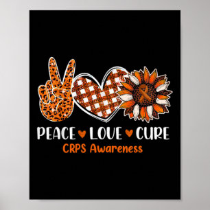 Poster Peace Love Cure Crps Mois de sensibilisation Guerr