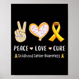 Poster Peace Love Cure Enfance Cancer Sensibilisation Hom