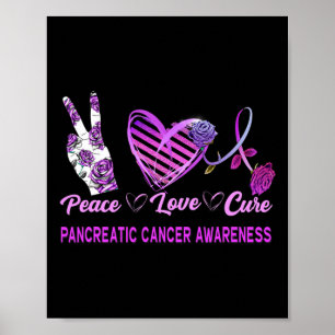 Poster Peace Love Cure Pancréatic Cancer Sensibilisation