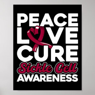 Poster Peace Love Cure Sickle Cell Awareness 1