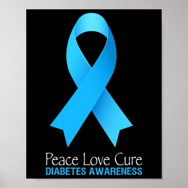Poster Peace Love Cure Type 1 Sensibilisation au diabète  (Devant)