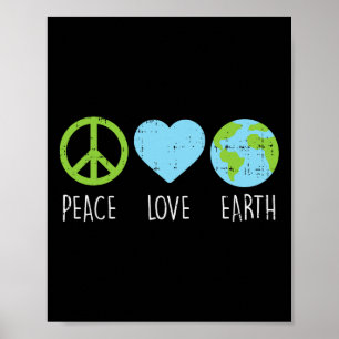 Poster Peace Love Earth Cool Hippie Hippie Hippy Environm