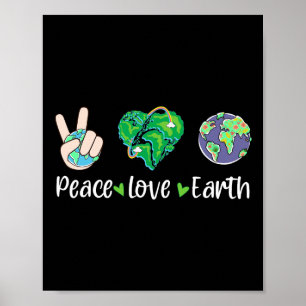 Poster Peace Love Earth Jour des terres Hommes Femmes Enf