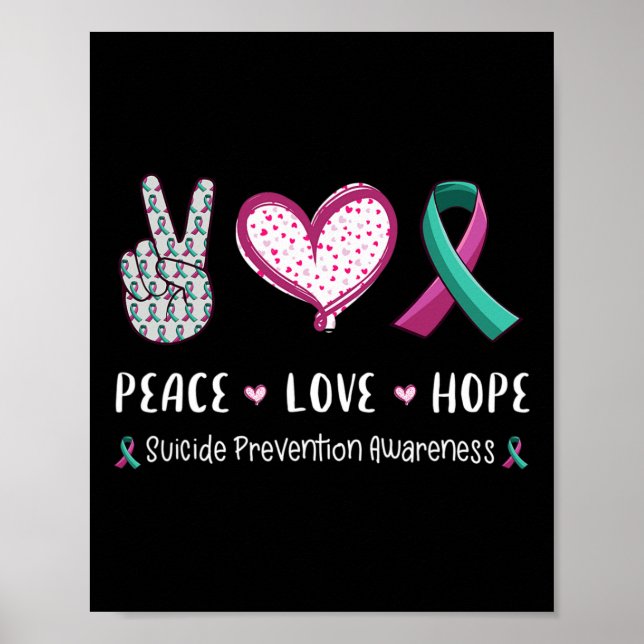 Poster Peace Love espère la sensibilisation à la préventi (Devant)