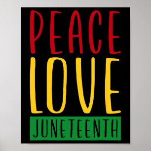 Poster Peace Love Et 19 Juin Freedom Day Bl