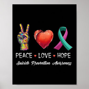 Poster Peace Love Hope Suicide Prevention Awareness Men W