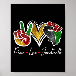 Poster Peace Love Junetten Black Pride Freedom 4th Of J