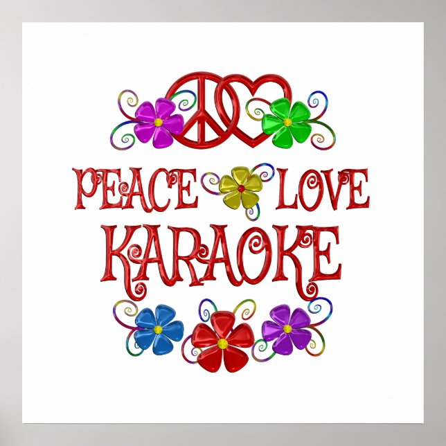 Poster Peace Love Karaoke (Devant)