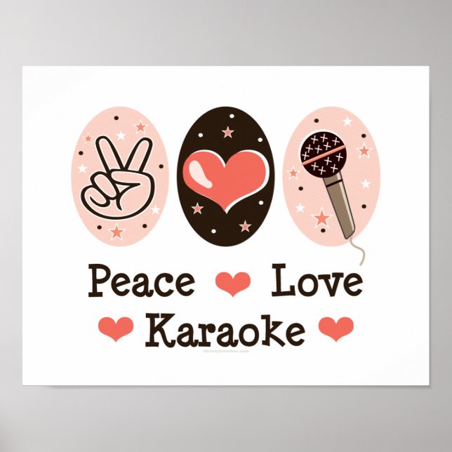 Poster Peace Love Karaoke (Devant)