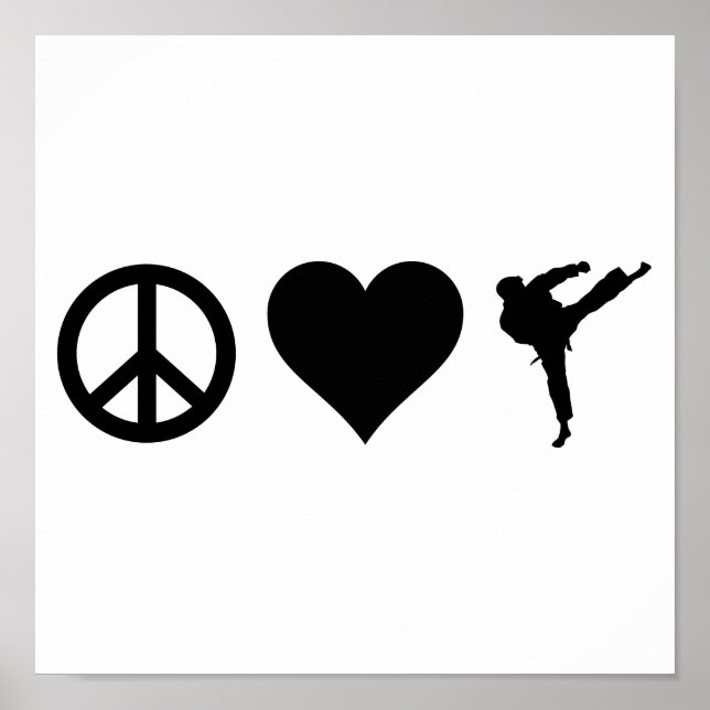 Poster Peace Love Karate (Devant)