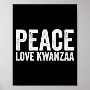 Poster Peace Love Kwanzaa African American Heritage Happy