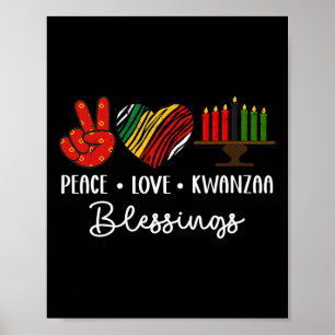 Poster Peace Love Kwanzaa Bénédictions Noël Afrique Hol