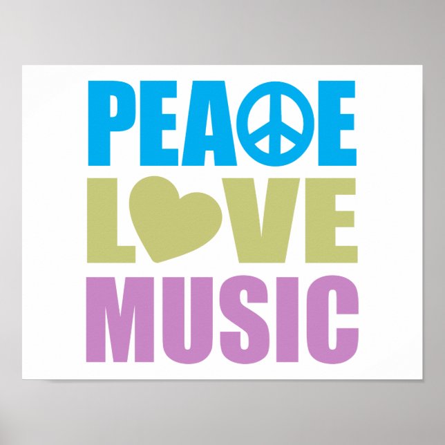 Poster Peace Love Music (Devant)