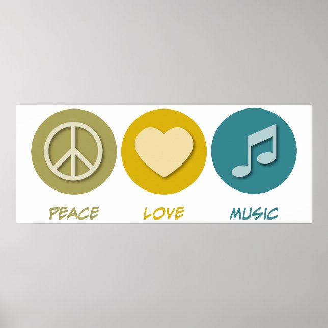 Poster Peace Love Music (Devant)