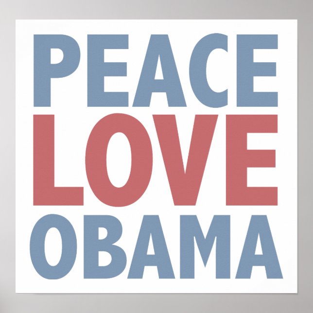 Poster Peace Love Obama (Devant)