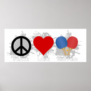 Poster Peace Love Ping Pong Emblem