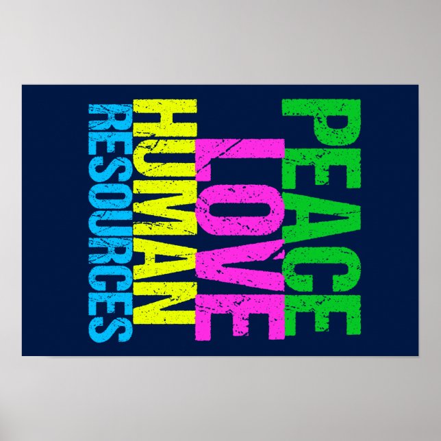 Poster Peace Love Ressources humaines (Devant)