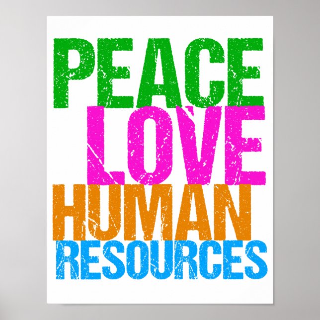 Poster Peace Love Ressources humaines Département RH (Devant)