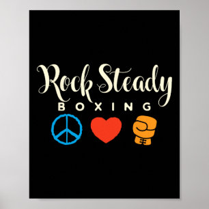 Poster Peace Love Rock Steady Boxing Parkinson's