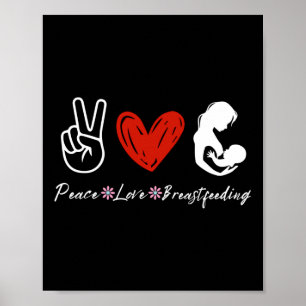 Poster Peace Love Sensibilisation à l'allaitement
