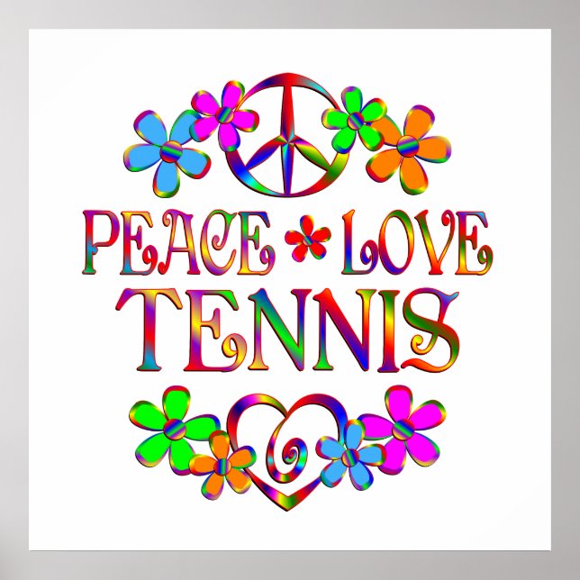 Poster Peace Love Tennis (Devant)