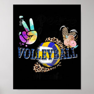 Poster Peace Love Volleyball Maman Vie Maman Grand-mère L