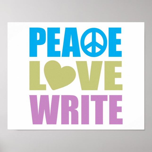 Poster Peace Love Write (Devant)