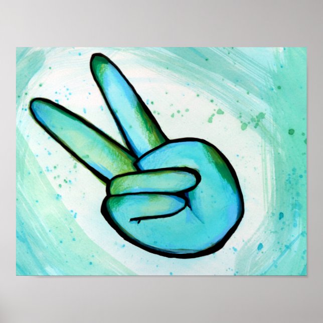Poster Peace on Earth Day Peace Sign Art pacifique (Devant)