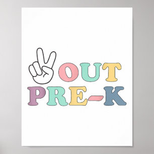 Poster Peace Out Pre-k Cl De 2025 Graduation Femmes Enfan