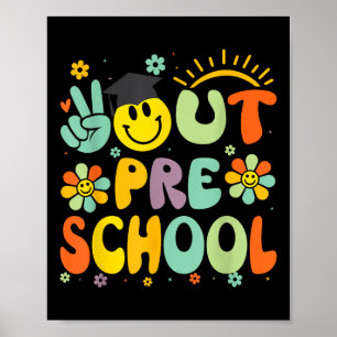 Poster Peace Out Préscolaire Cl De 2025 Adieu Graduation