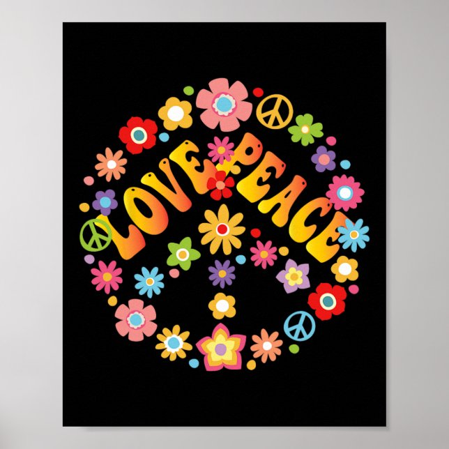 Poster Peace Sign Love 60s les années 70 Super Hippie Cos (Devant)