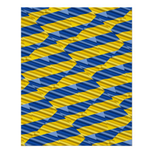 Poster Peace Ukraine bleu et jaune Inspiré Art moderne