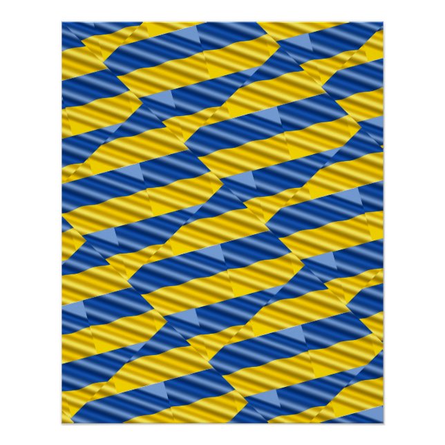 Poster Peace Ukraine bleu et jaune Inspiré Art moderne (Devant)