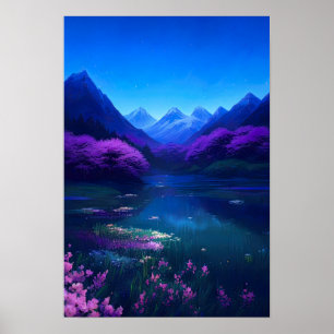 Poster Peaceful Night in the Mountains